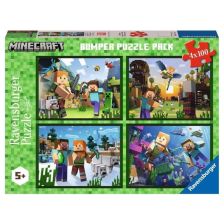 Пъзели Ravensburger Minecraft, 4х100 ч.