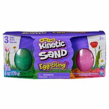 Комплект с кинетичен пясък Spin Master Kinetic Sand Egg-Citing, 3 яйца