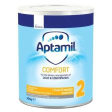 Мляко за кърмачета Aptamil Comfort 2, против колики и запек 6-12 мес. 400 гр.