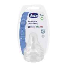 Физиологичен биберон CHICCO силикон 3 капки 4м+ 2 бр в опаковка