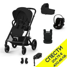 Пакет с бебешка количка 6 в 1 Cybex Balios S Lux 2025 + кош + стол Cloud G i-Size, база G3, ергономична раница Amya и адаптери, Пакет с отстъпка №183