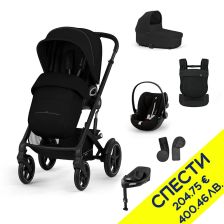 Пакет с бебешка количка 6 в 1 Cybex Talos S Lux + кош + стол Cloud G i-Size, база G3, ергономична раница Amya и адаптери, Пакет с отстъпка №191