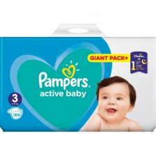 Пелени Pampers Active Baby Midi Giant Pack + 3 6-10 кг 104 броя