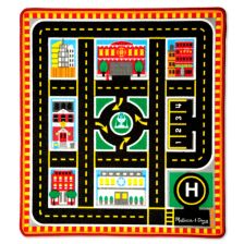 Килимче за игра с дървени превозни средства Melissa and Doug 19406