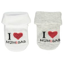 Чорапи Bebetto 2бр. I love Mum and Dad S499