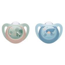 Силиконови залъгалки Nuk First Choice Костенурка/Кит с кутийка, 6-18 м. 2 бр. момче