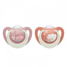 Силиконови залъгалки Nuk First Choice Night, 0-6 м.