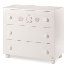 Скрин Italbaby BABY RE Como 3ч. Осн. цвят бял + декорация Dove Grey