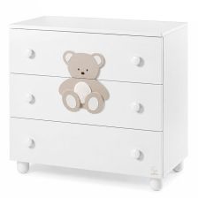 Скрин Italbaby PELUCHE Como 3ч. Осн. цвят бял + декорация DOVE GREY