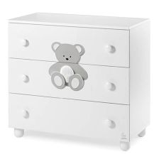 Скрин Italbaby PELUCHE Como 3ч. Осн. цвят бял + декорация GREY