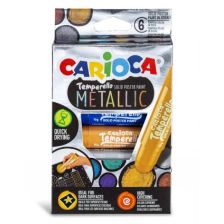 Темперни бои CARIOCA Metallic, 6 цвята