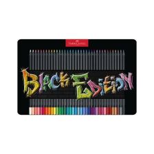Цветни моливи МОЛИВИ Faber-Castell Black Edition в метална кутия, 36 Цвята