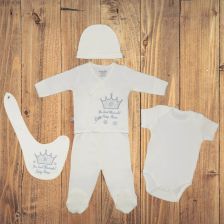 Комплект за новородено CICCIM BABY Корона Син 5 части Размер 56 cm