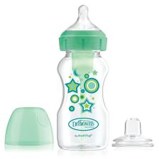 Преходно шише Dr.Brown's Wide-Neck Options+ Green Stars 270ml