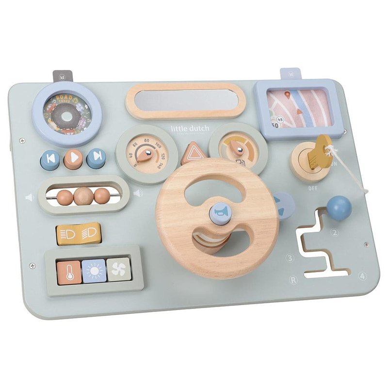 Дървен детски волан Little Dutch Steering Wheel, с активности, LD2548 