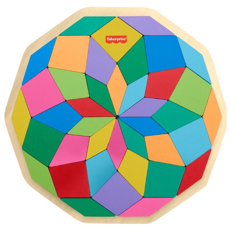 Детски дървен пъзел с рамка Fisher Price Мандала, 41 ч.