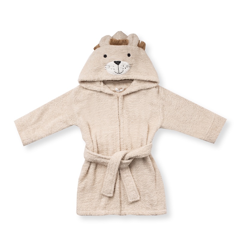 Детски халат с качулка Bebetto HAPPY LION, Бежов, 1-5 години, H990