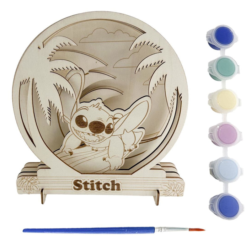 Детски комплект дървени фигури за оцветяване Cerda Disney Stitch, 2700001895