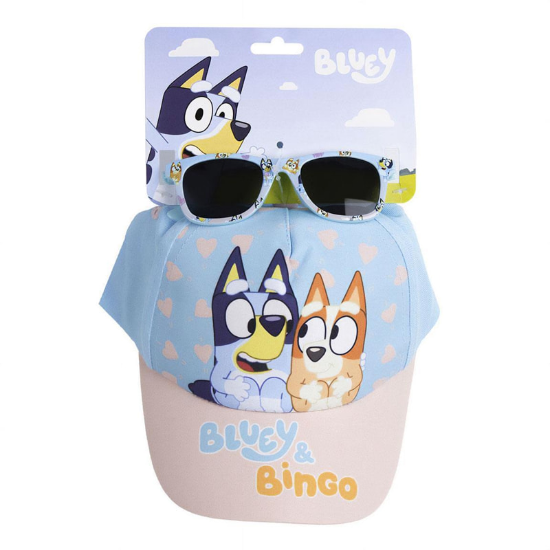 Детски комплект шапка с козирка и слънчеви очила Cerda Bluey, 2200010453