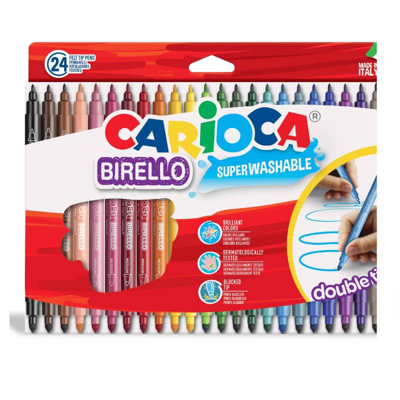 Двувърхи флумастери CARIOCA Birello, 24 цвята