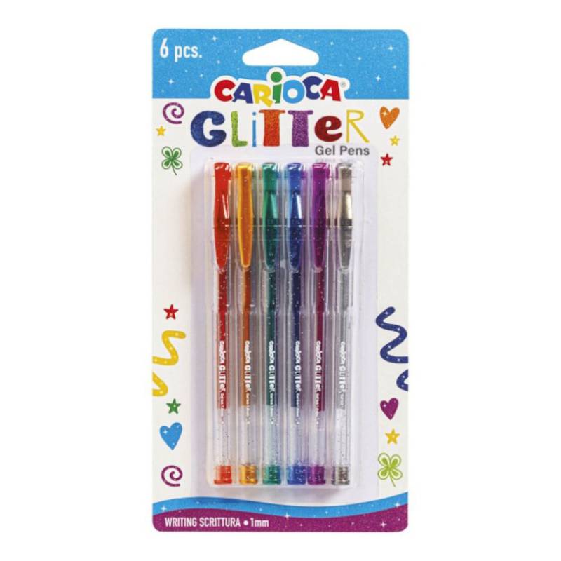 Гел химикалки CARIOCA Glitter, 6 цвята