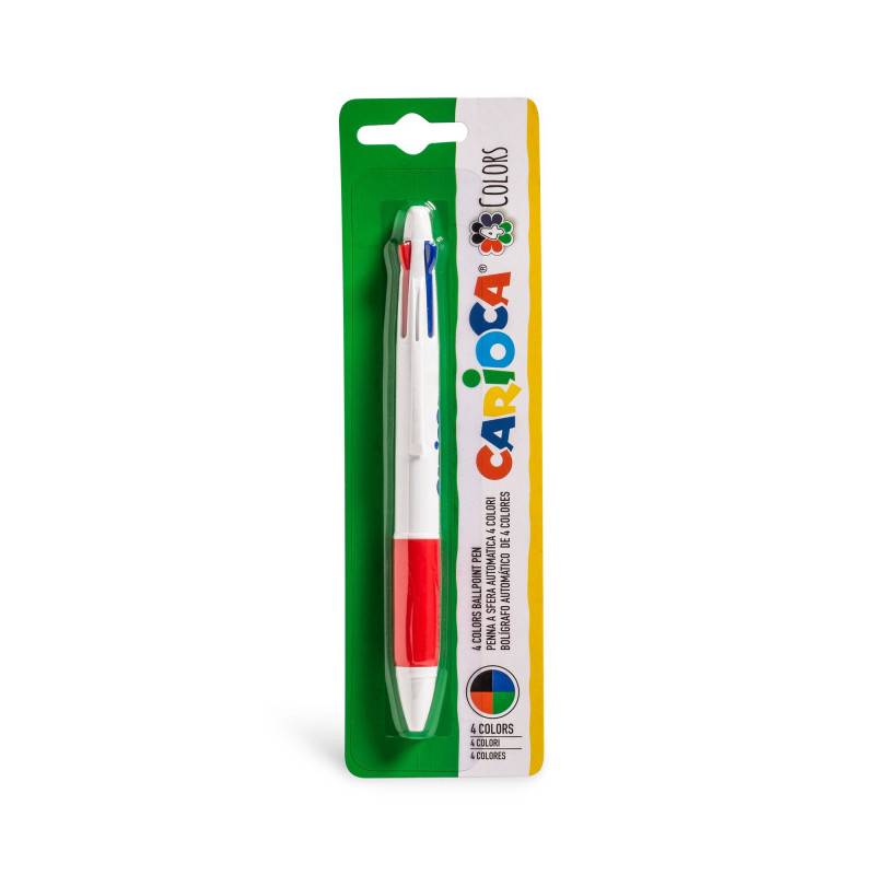 Химикалка CARIOCA, 4 цвята Червен