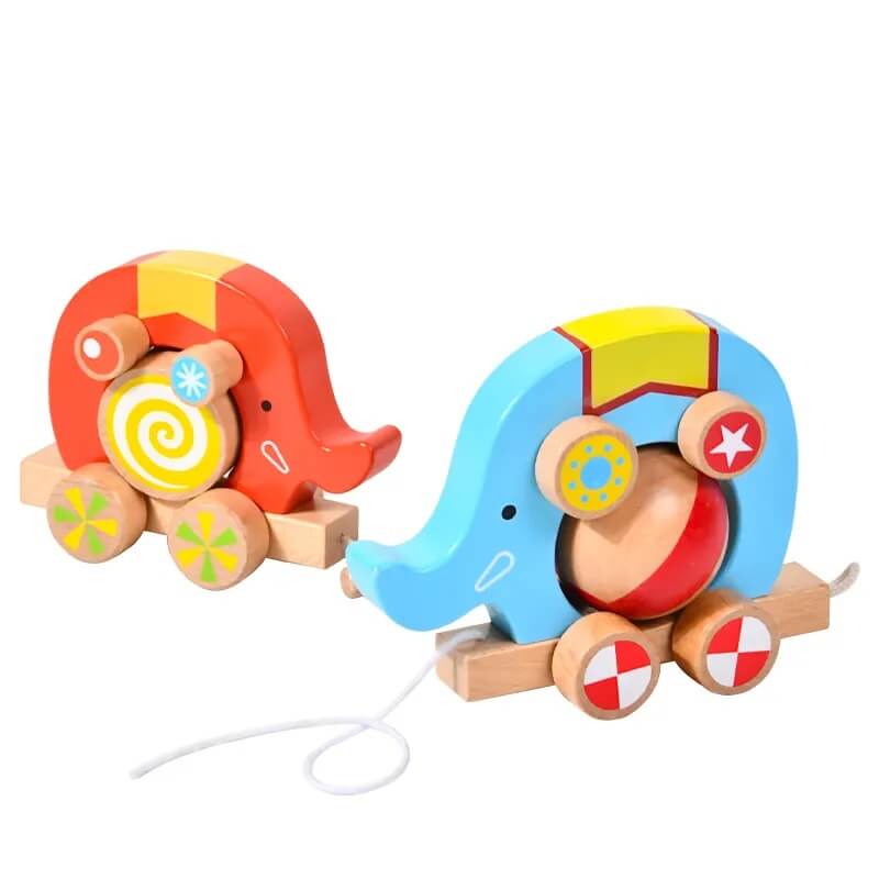 Играчка за дърпане Raya Toys Дървени слончета