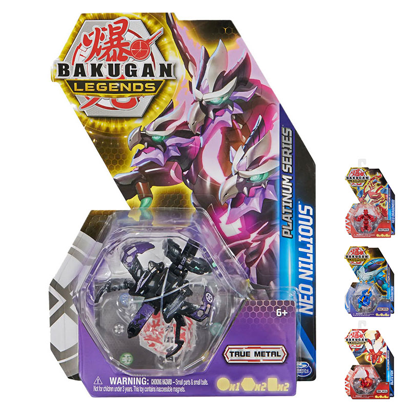 Игрален комплект Spin Master Bakugan Legends Platinum Series S5, True Metal, бакуган топче, карти и баку ядра