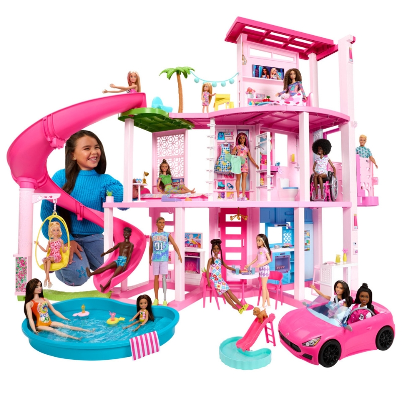 Къща за кукли Mattel Barbie Dreamhouse, на 3 етажа, 75 части, HMX10 