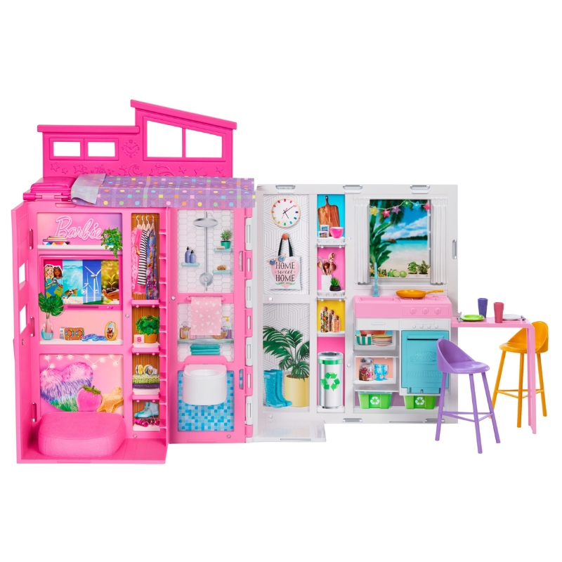 Къща за кукли Mattel Barbie Getaway House, с 11 аксесоара