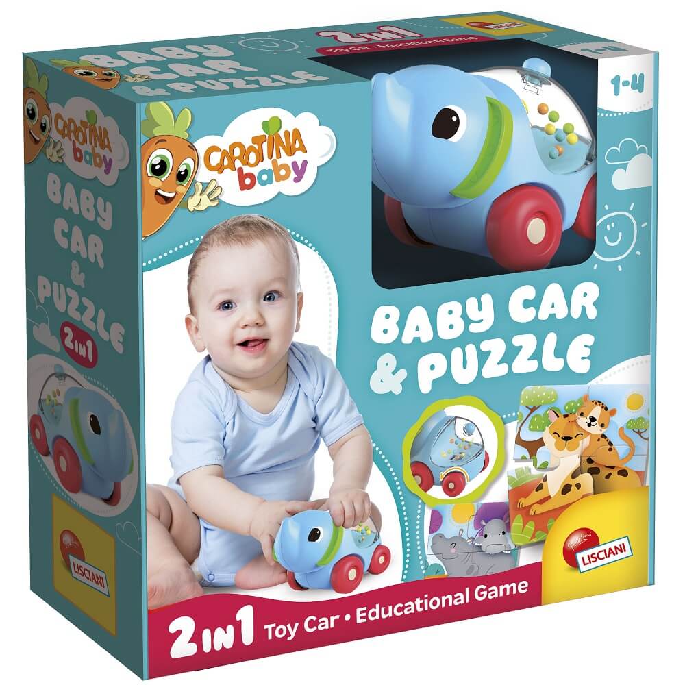 Кола играчка Lisciani Carotina Baby Слон с пъзел