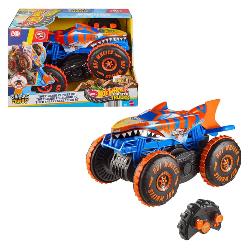 Кола с дистанционно Mattel Hot Wheels Monster Trucks Tiger Shark Climber, JFR39 