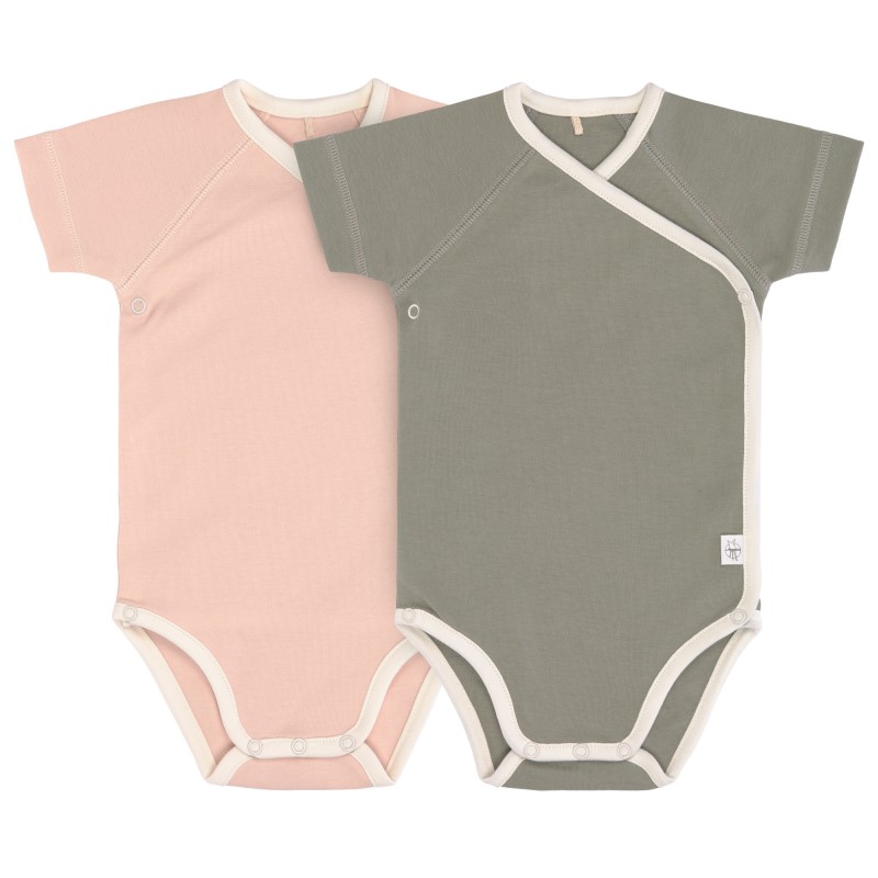 Комплект бебешки бодита Lassig Cozy Colors с къс ръкав, 2 бр.