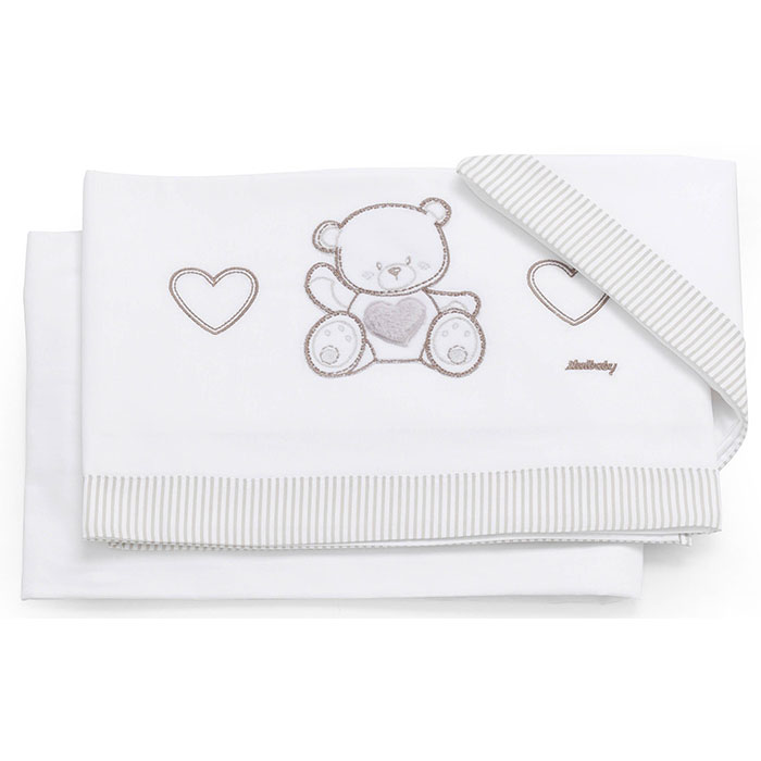 Комплект чаршафи Italbaby JOLIE 3 ч. White/Dove Grey