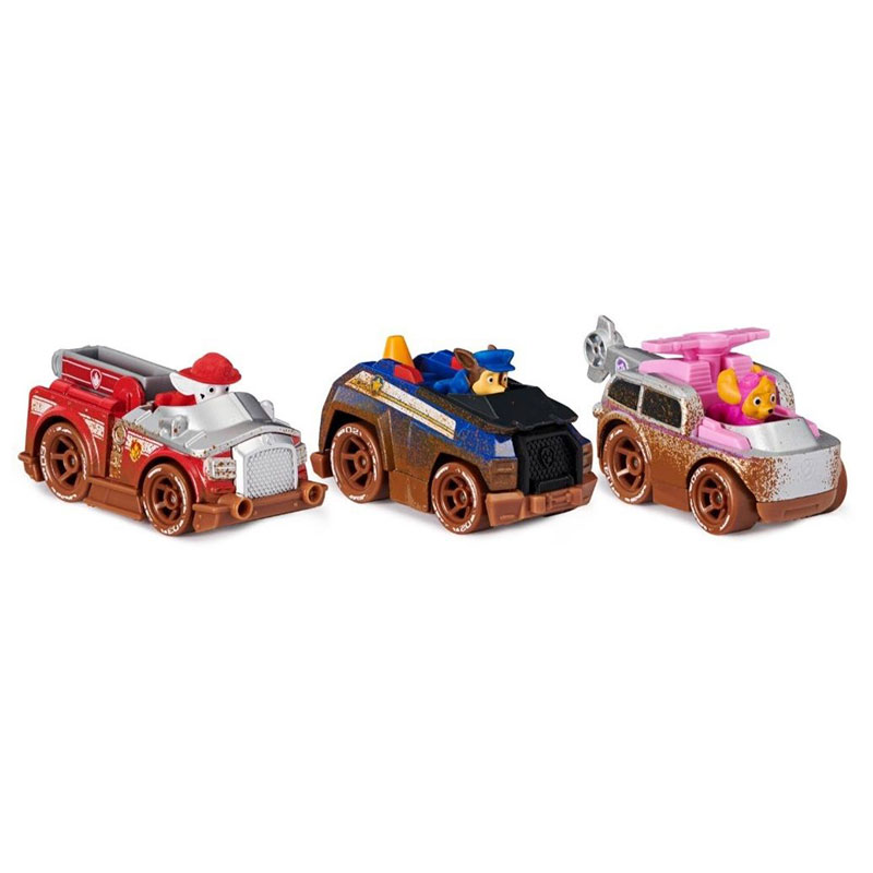 Детски коли за игра Spin Master Paw Patrol True Metal Off road mud, 3 броя, 1:55