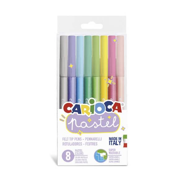 Комплект флумастери CARIOCA Pastel, 8 цвята