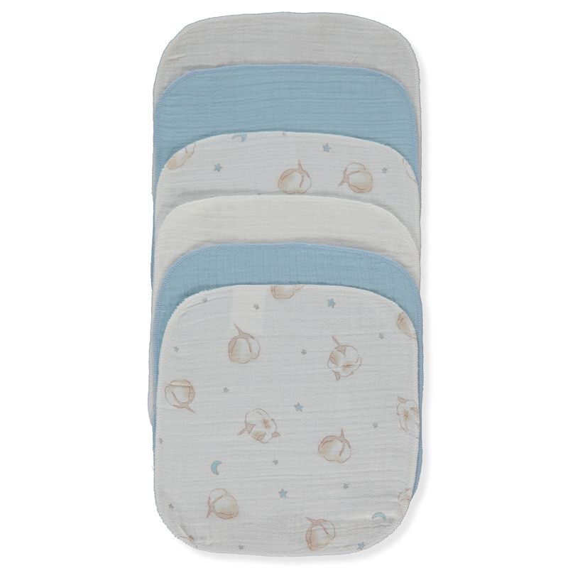 Комплект муселинови кърпи Bebetto Pillowy, 20х20 см, 6 бр., C1190