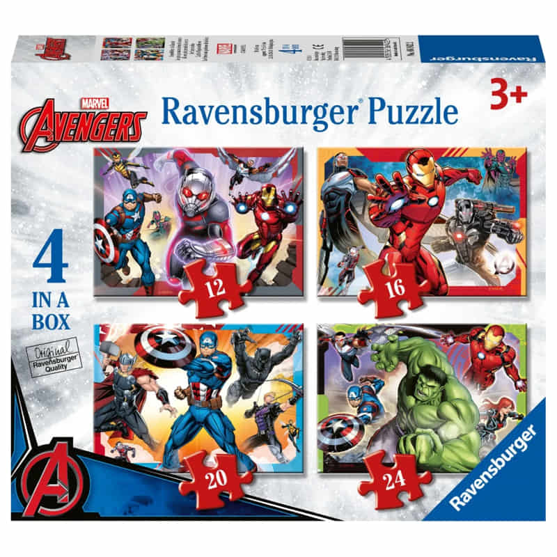 Пъзели Ravensburger Marvel Avengers, 4 бр., 12-24 ч.