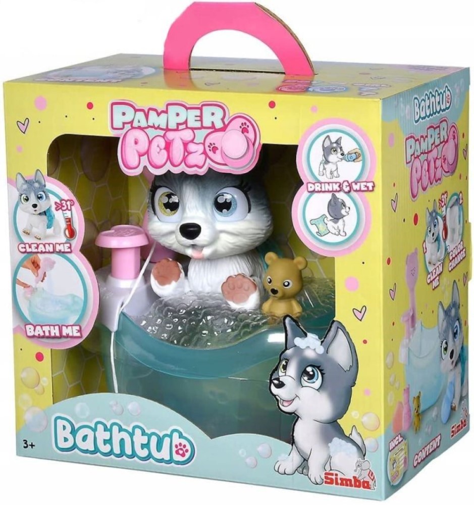 Игрален комплект Simba Toys Pamper Petz Хъски с памперс и вана 105953560