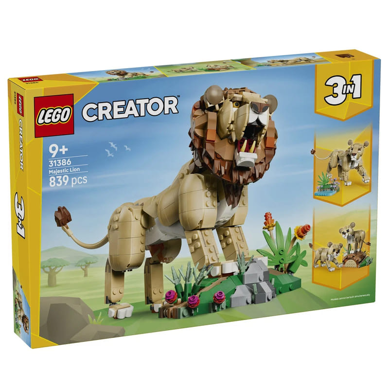 Конструктор LEGO Creator 3 в 1 Диви животни: Величествен лъв, 31386