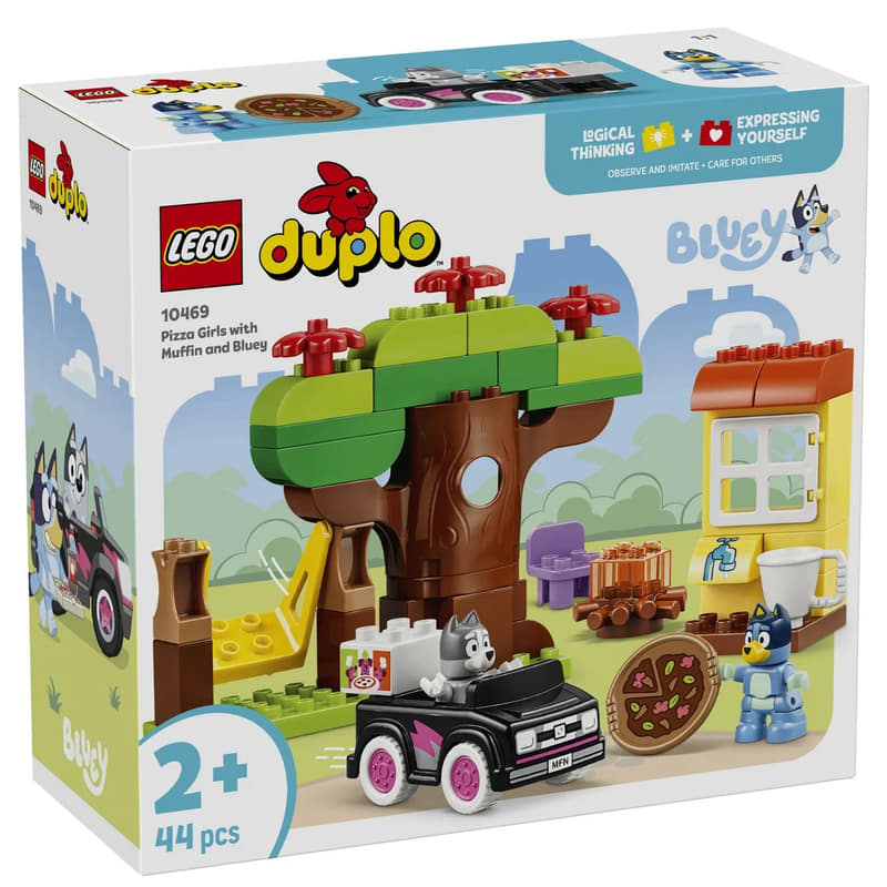 Конструктор LEGO Duplo Момичетата с пицата, Мъфин и Блуи, 10469