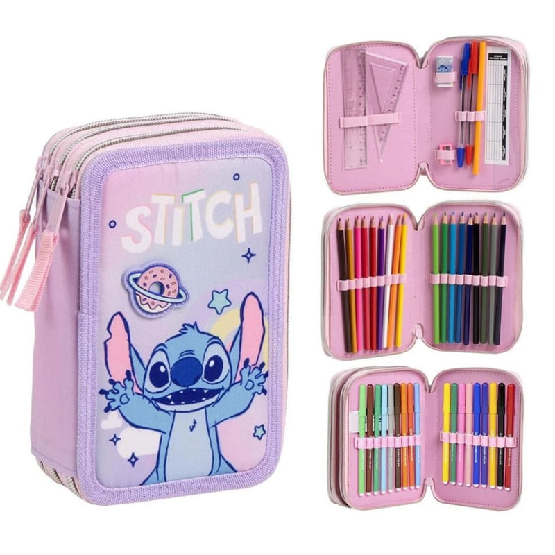 Несесер за училище Cerda STITCH, 3 отделения, пълен