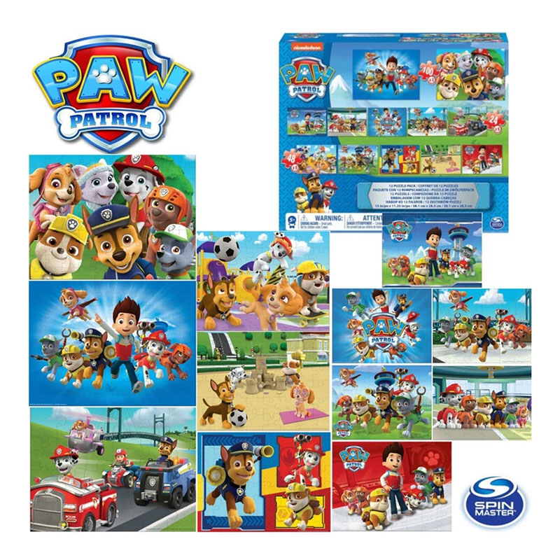 Пъзел Spin Master Paw Patrol 12 в 1, 100 части