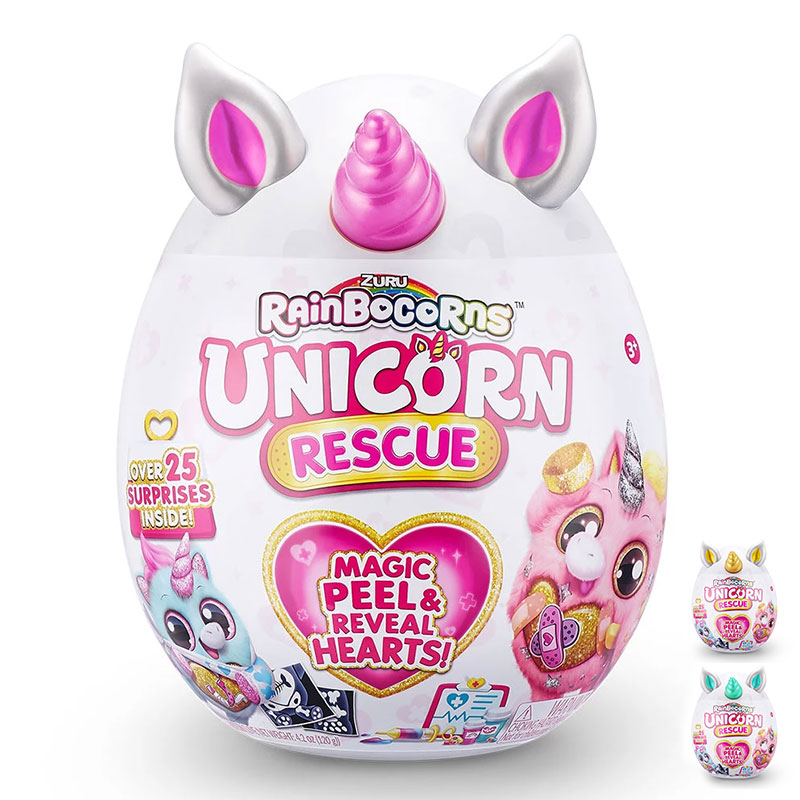 Плюшен еднорог в яйце Zuru Rainbocorns Unicorn Rescue, серия 4, с над 25 изненади