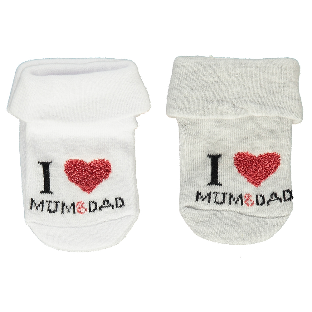Чорапи Bebetto 2бр. I love Mum and Dad S499