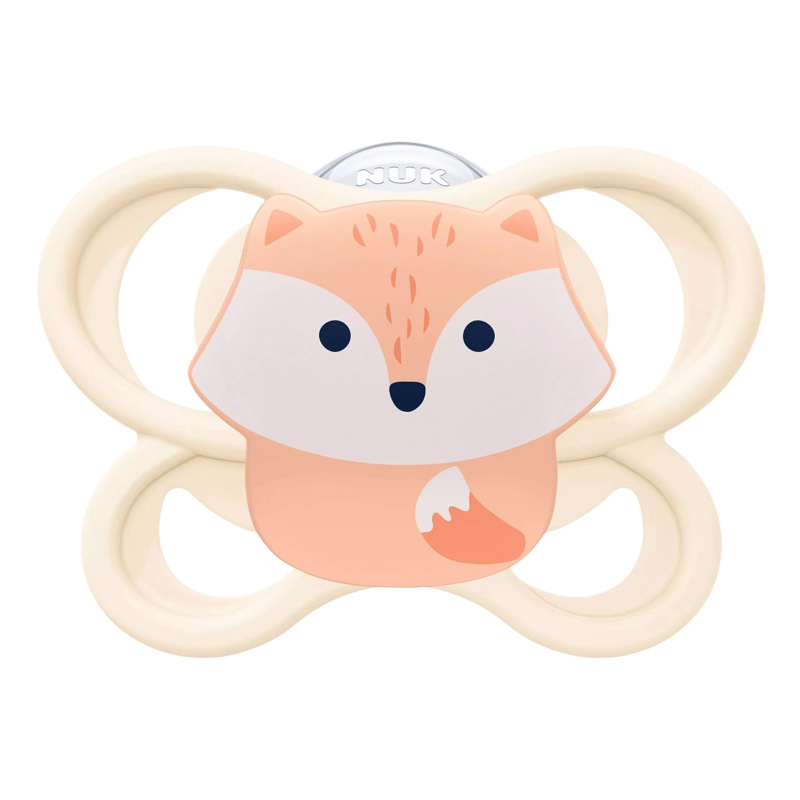 Силиконова залъгалка Nuk Perfect Match Air Fox, 0-6 м.