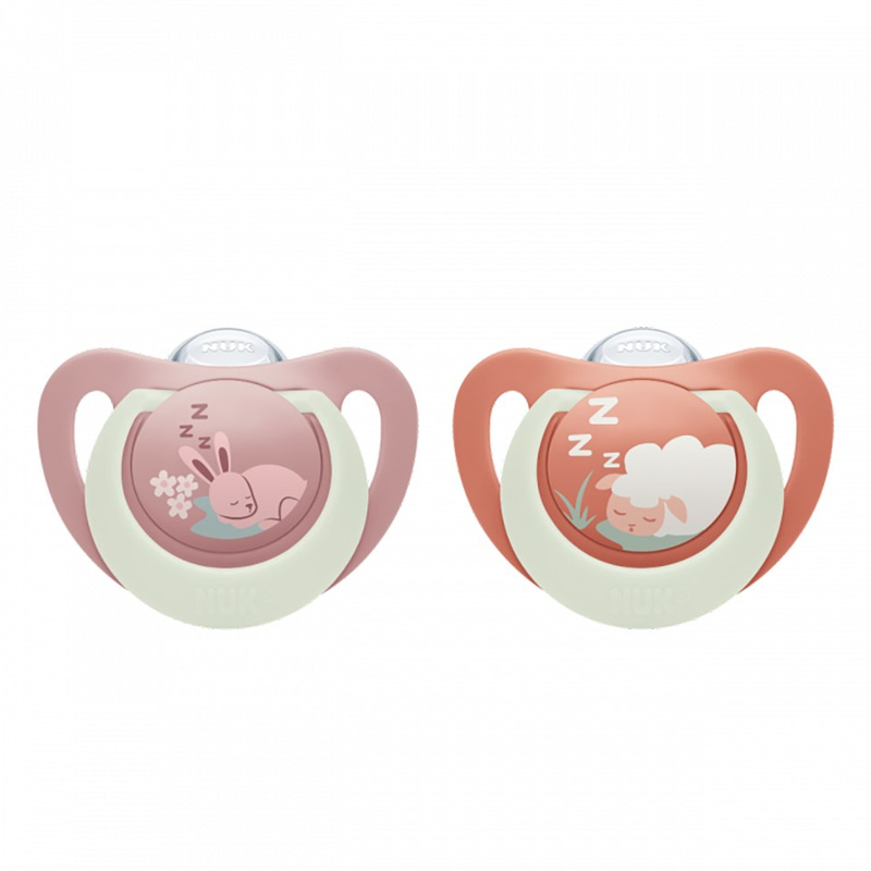 Силиконови залъгалки Nuk First Choice Night, 0-6 м.