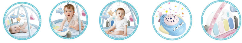 Gymnastique active Raya Toys avec projecteur et piano, avec télécommande