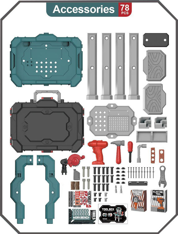 Детска работилница с инструменти Raya Toys в куфар