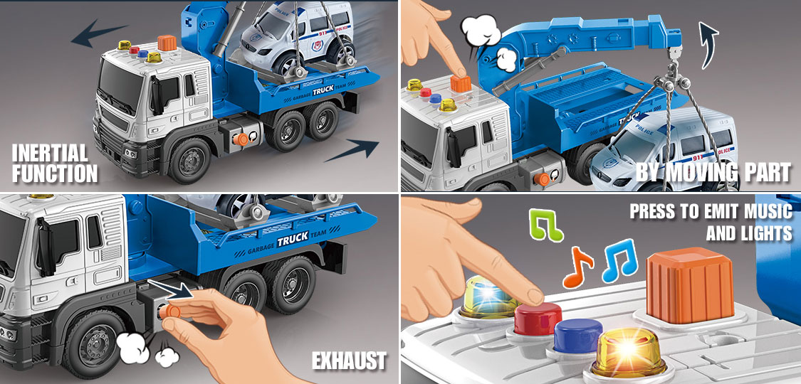 Детски камион пътна помощ Raya Toys с музика и светлини, 1:16